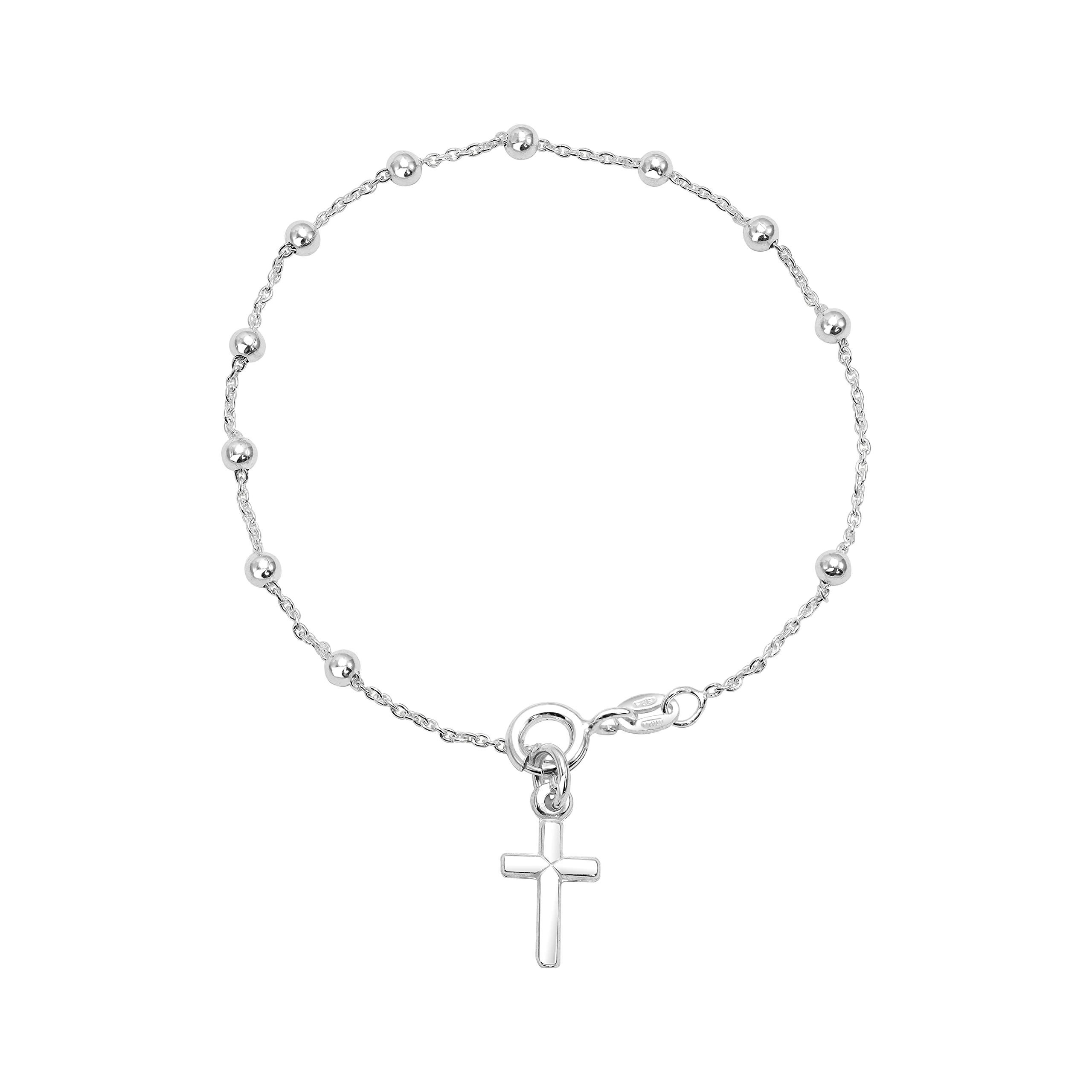 TAIPANPulseras Mujer 925 Plata Original - Este Pulsera de Moda Viene con una Caja y Hecha en Italia/Utilizado Como Regalos Originales Para Mujer Madre Novia/Pulseras Plata Mujer Con Rosario Pequeño