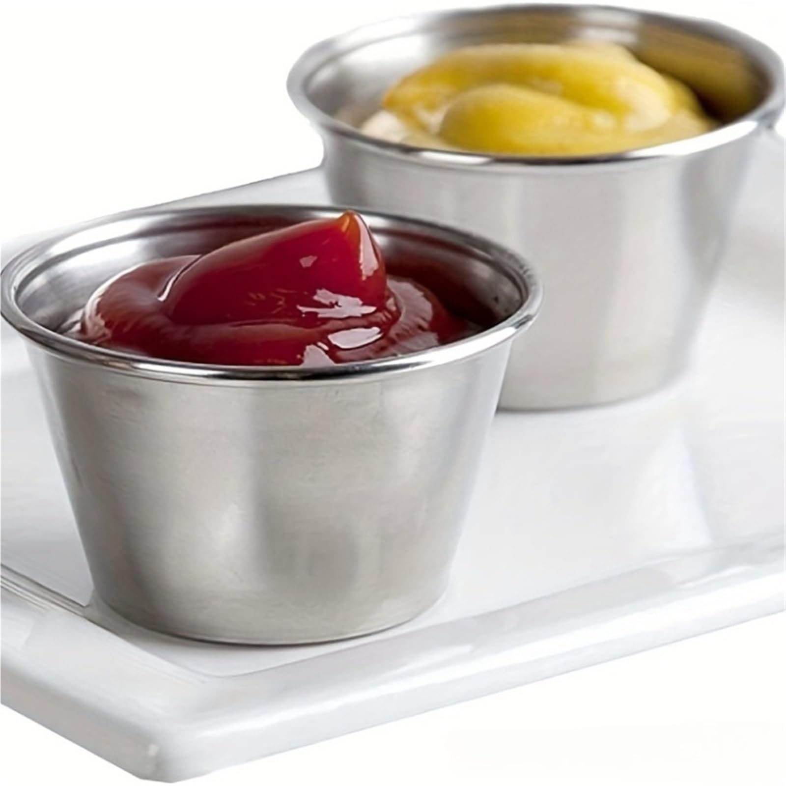 10-teiliges Saucen-Dipbecher-Set aus Edelstahl Für Gewürze und Saucen