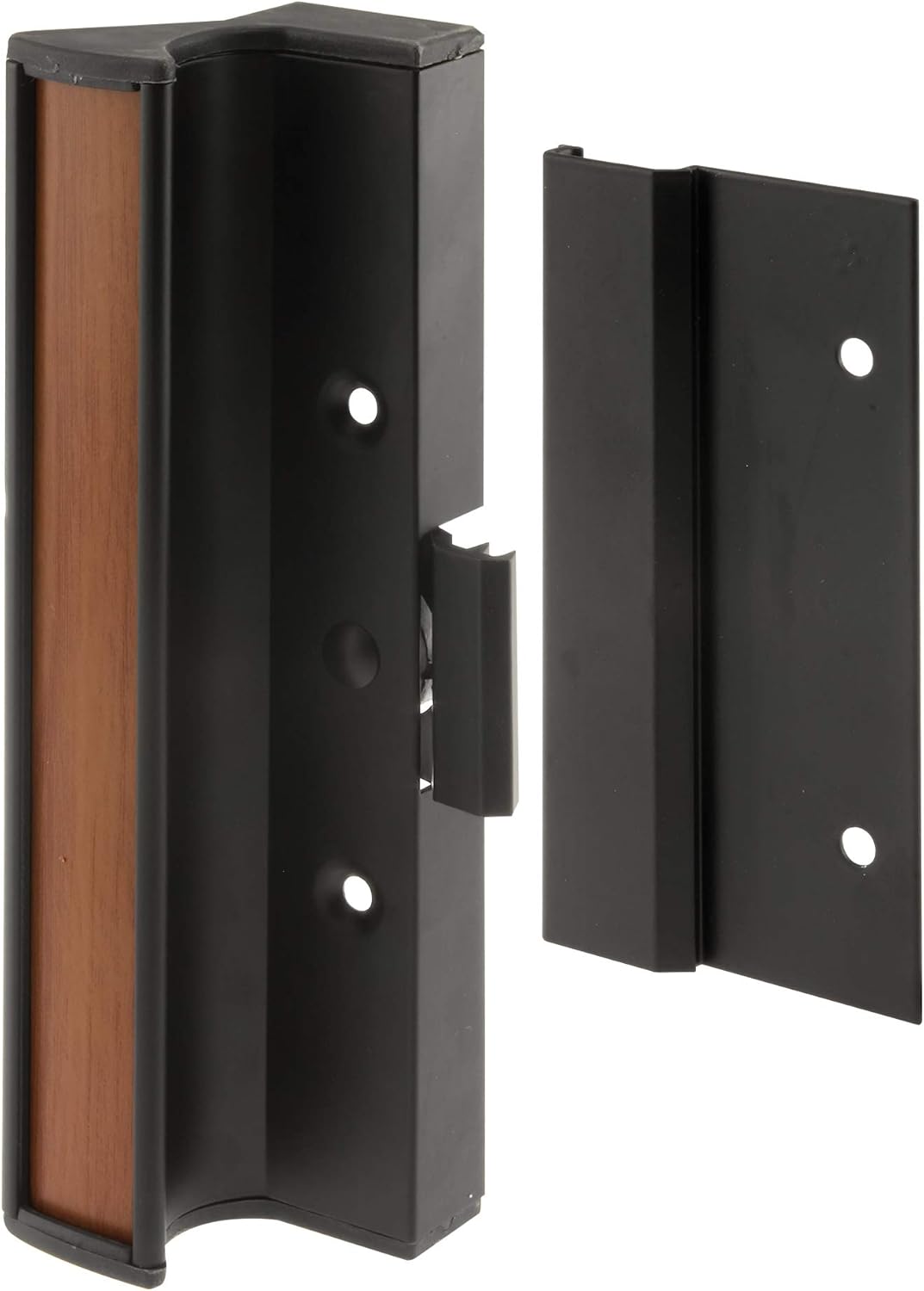 Prime-Line C 1073 Aluminum, Black Finish, Patio Door Handle Surface Mounted with Clamp, International Windows (Single Pack)