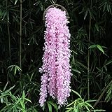 【MATERIAL】Aus hochwertigem Seiden- und Kunststoffmaterial gefertigt, wird die künstliche Blume niemals verwelken. Die Wurzeln sind innen mit Eisendraht versehen, sodass Sie die Glyzinienblume nach Bedarf biegen und anpassen können.