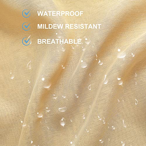 ABCCANOPY Outdoor Patio Sheer Curtains, Breathable Voile Drapes with Grommets for Gazebo, Porch, Pergola, Cabana, Beige, 1 Piece, W54 x L84 Inch - Image 4