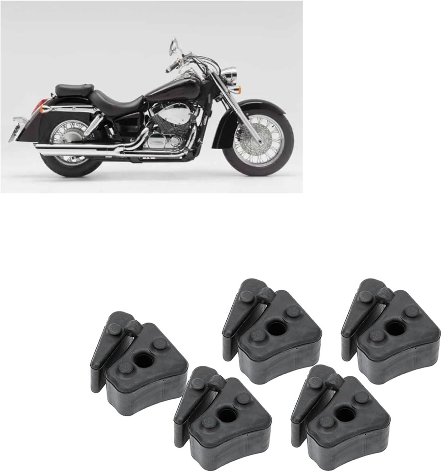 Rear Wheel Rubber Shock Damper Kit Durable Buffering Replacement Parts for VT750 Shadow 750 Ace Deluxe Spirit 1998 2007 VT750 RS 2012 Black 5pcs