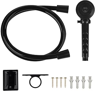 OYMOV RV Shower Head with Hose - Non-Metallic Outdoor RV Shower Kits Replacement with Pause Function for RVs, Fifth Wheels, Motor Homes, Travel Trailers, Campers, Boats, Black