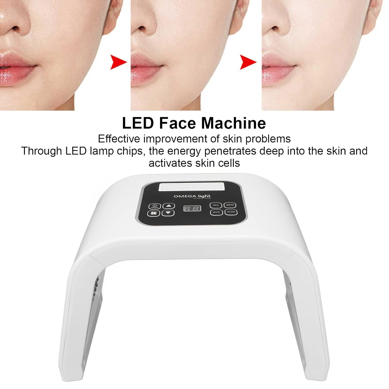 LED Face Machine Photon Treatment Facial Machine, LED Photon Wrinkle Anti Aging Devices LED Face Machine 7 Color Light Face Care Photon Machine Foldable Reusable Facial Spa : Beauty & Personal Care