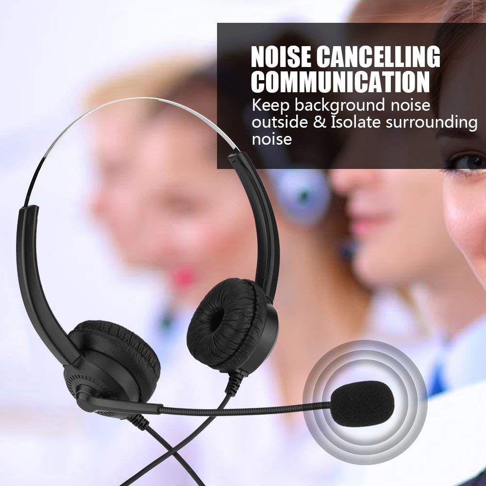 Auricolare telefonica H300D,Cuffie con Filo da Call-Center, Cuffie Telefono Fisso Mono con Microfono a Cancellazione del Rumore, Adatto per assicurazioni, banche, ospedali, aziende