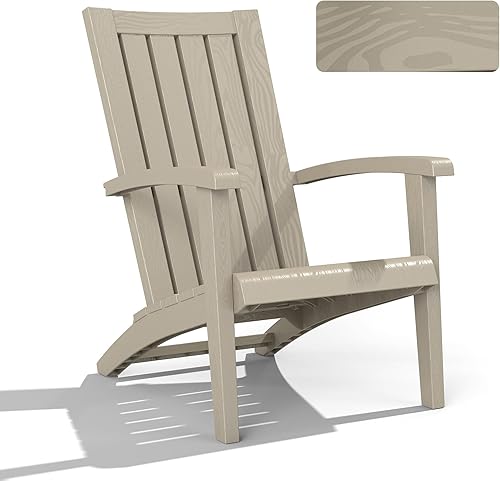 Sillas Adirondack con soporte para tazas, sillas de patio, impermeables, resistentes a los rayos UV, sillas plegables para exteriores, fáciles de