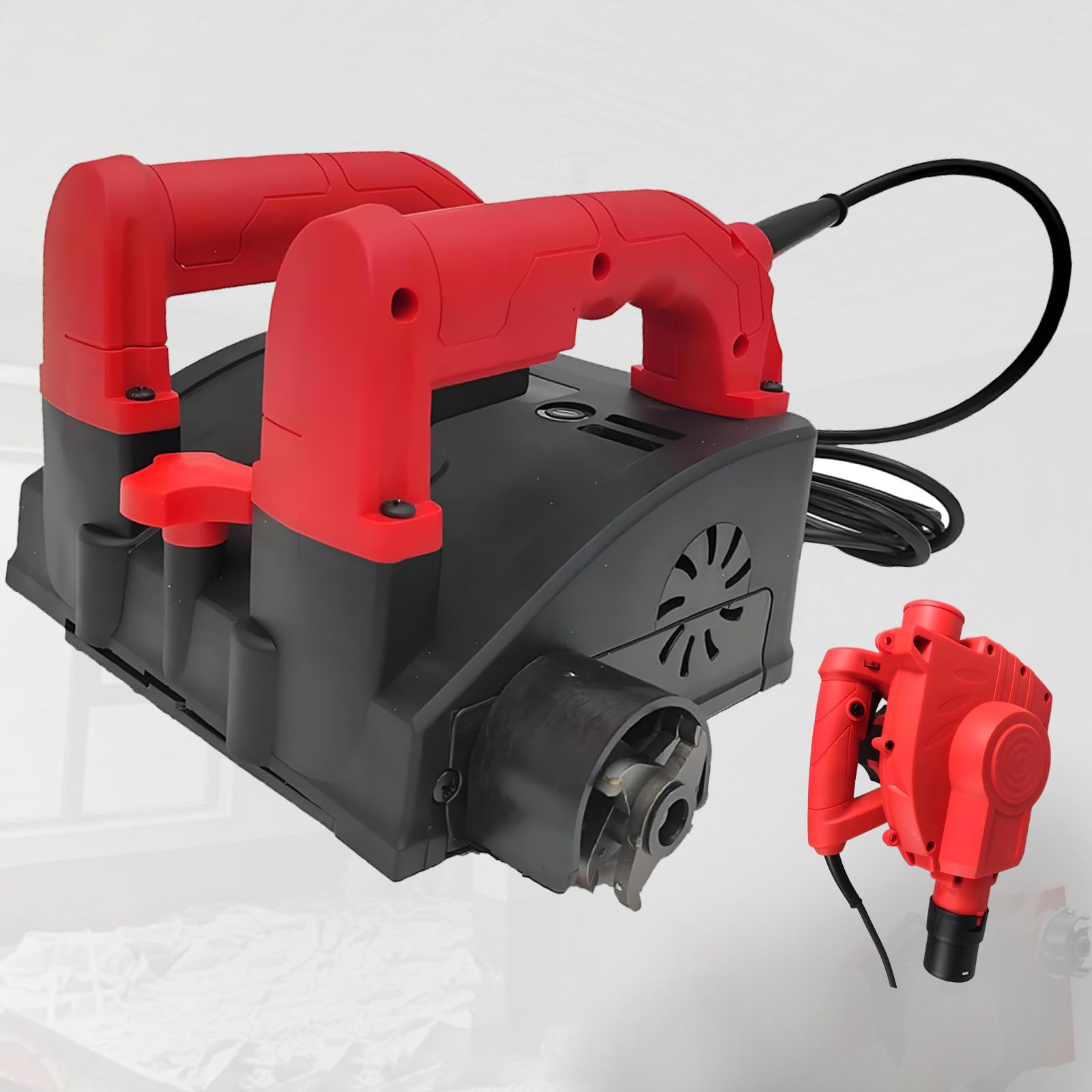 Elektryczna strugarka do ścian, ręczna, ręczna, łopata do ścian, szpachlówka, bezpyłowa, do renowacji ścian betonowych, szara, z odkurzaczem, kąt 90°, bez martwego kąta Ordinary-knife