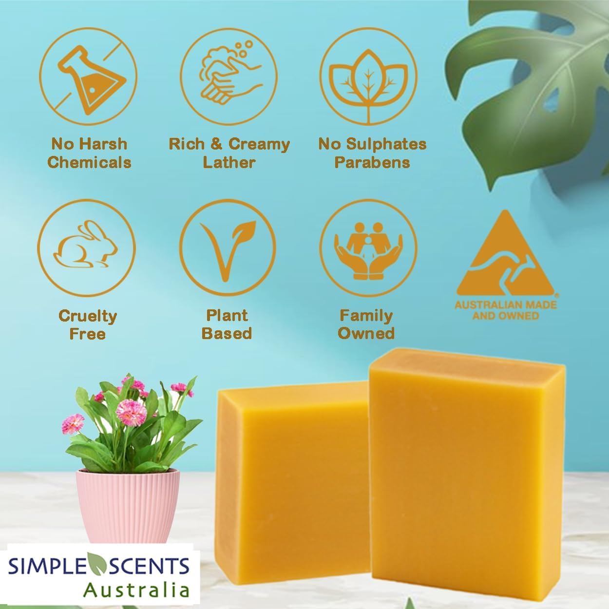Simple Scents Australia Assorted 6 PCS Natural Soap Bars, Assorted Down to Earth, 3.5oz Each Moisturizing French Triple Milled Soap Bars Enriched with Shea Butter, Pure Plant Oil Body Soaps - Image 3