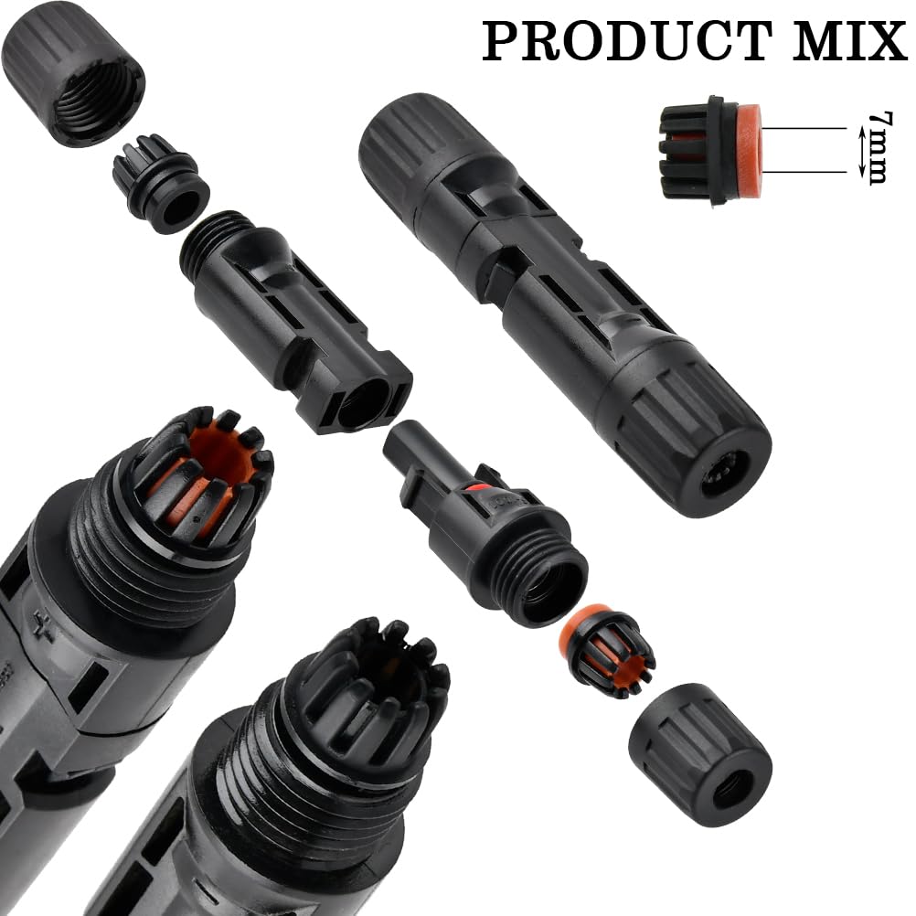 Juego de Herramientas de Crimpado Solar para 2,5/4/6 mm² - 1 Tenaza, 10 pares Conectores, 2 Llaves
