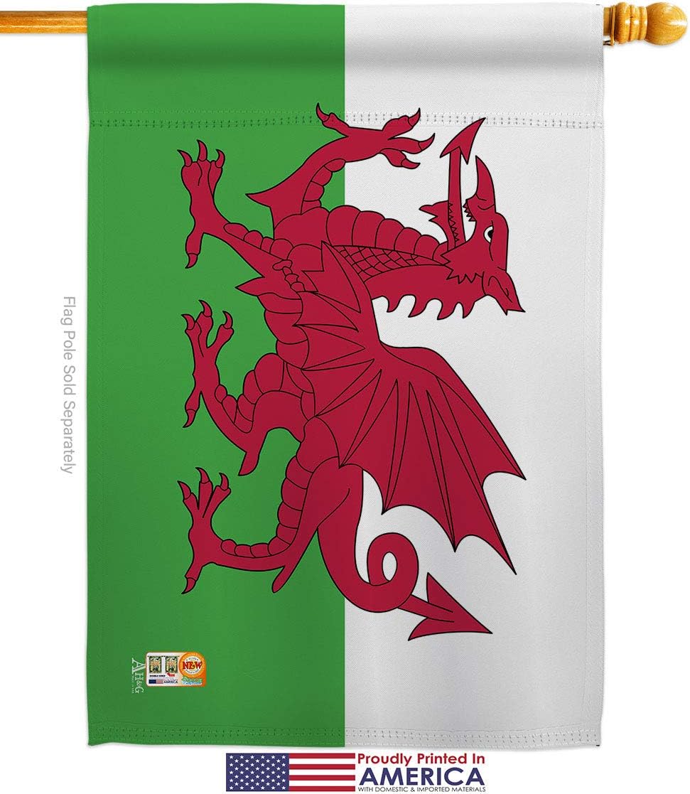 Wales Garden House Flags Set Regional Nationality Nation International World Country Particular Area Small Decorative Gift Yard Banner Made In USA 28 X 40