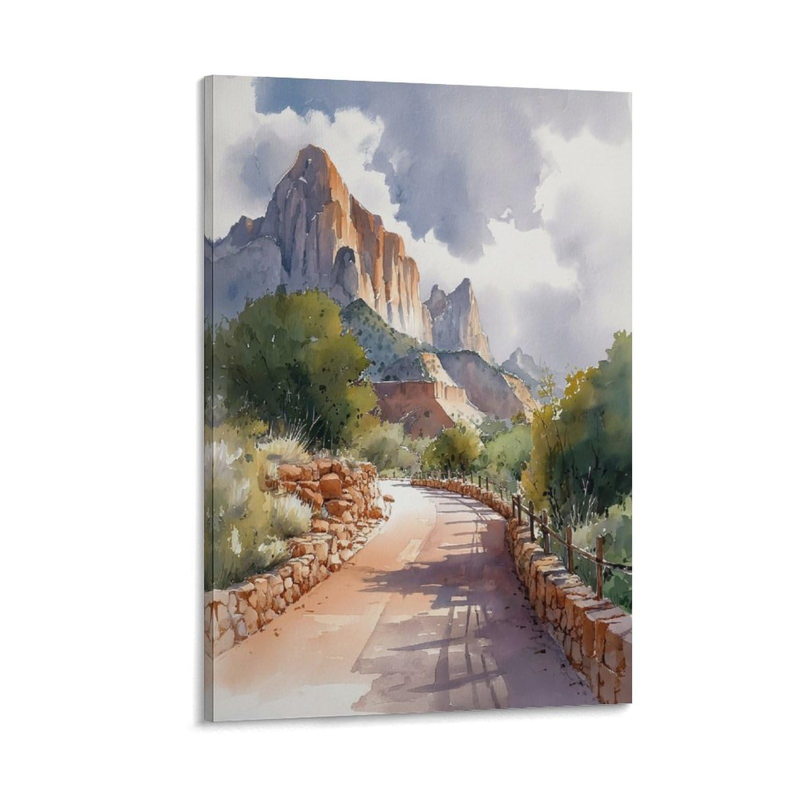 LCYNNH Sedona Arizona Watercolor Painting 16x24inch(40x60cm) Vintage Travel Poster Watercolor Canvas Art