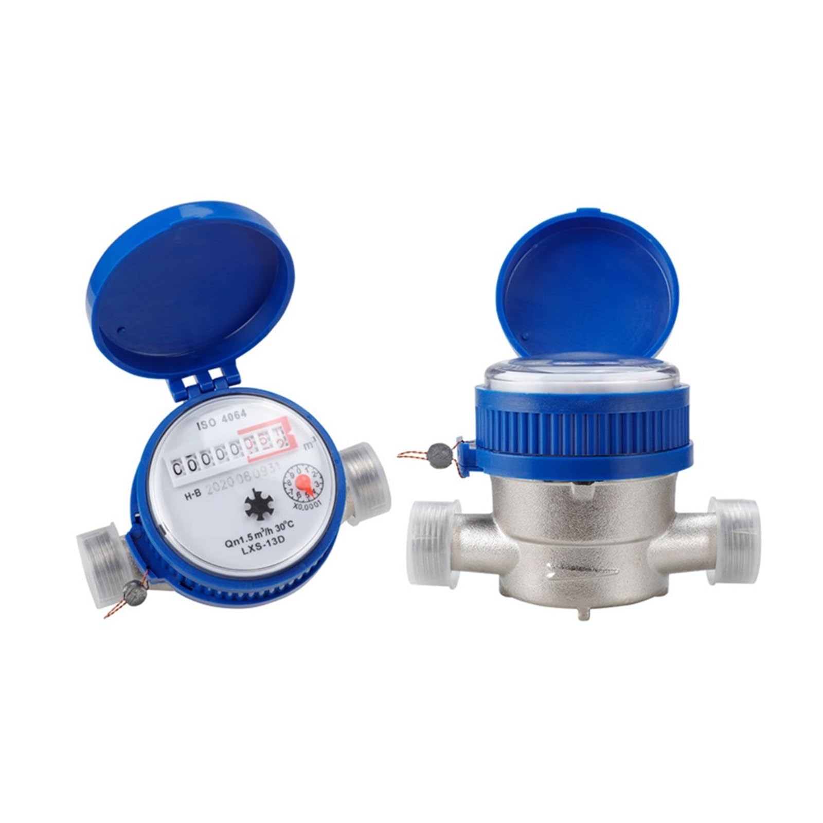 Contador de Agua, Medidor De Agua Inteligente, Contador De Puntero Giratorio Mecánico, Medidor De Agua, Herramientas De Medición De Flujo Con Accesorios De Cobre, Medidor De Agua Fría , para uso domés