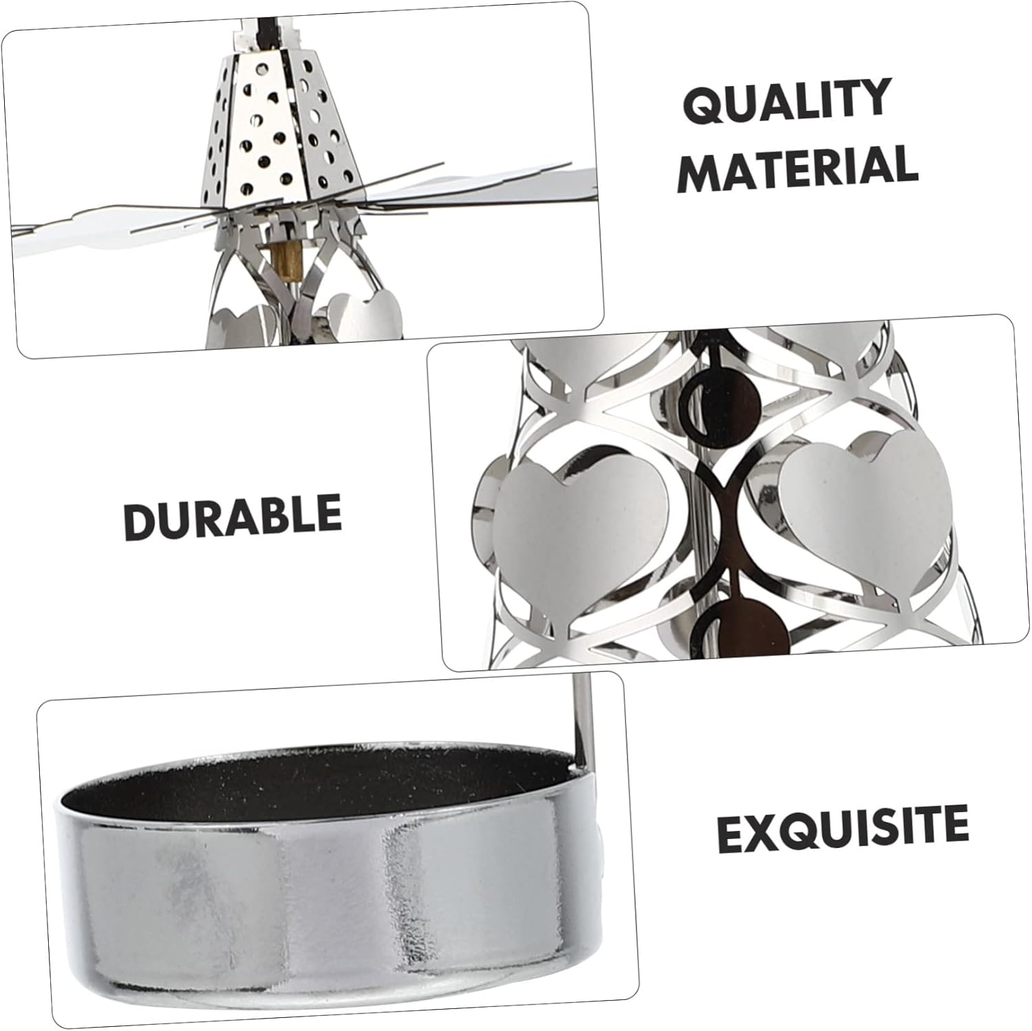 PRETYZOOM 3pcs Xmas Tree Shape Candle Holder Silver Desktop Ornament for Christmas Decoration Festive Atmosphere Candle Tray for Holiday Centerpieces