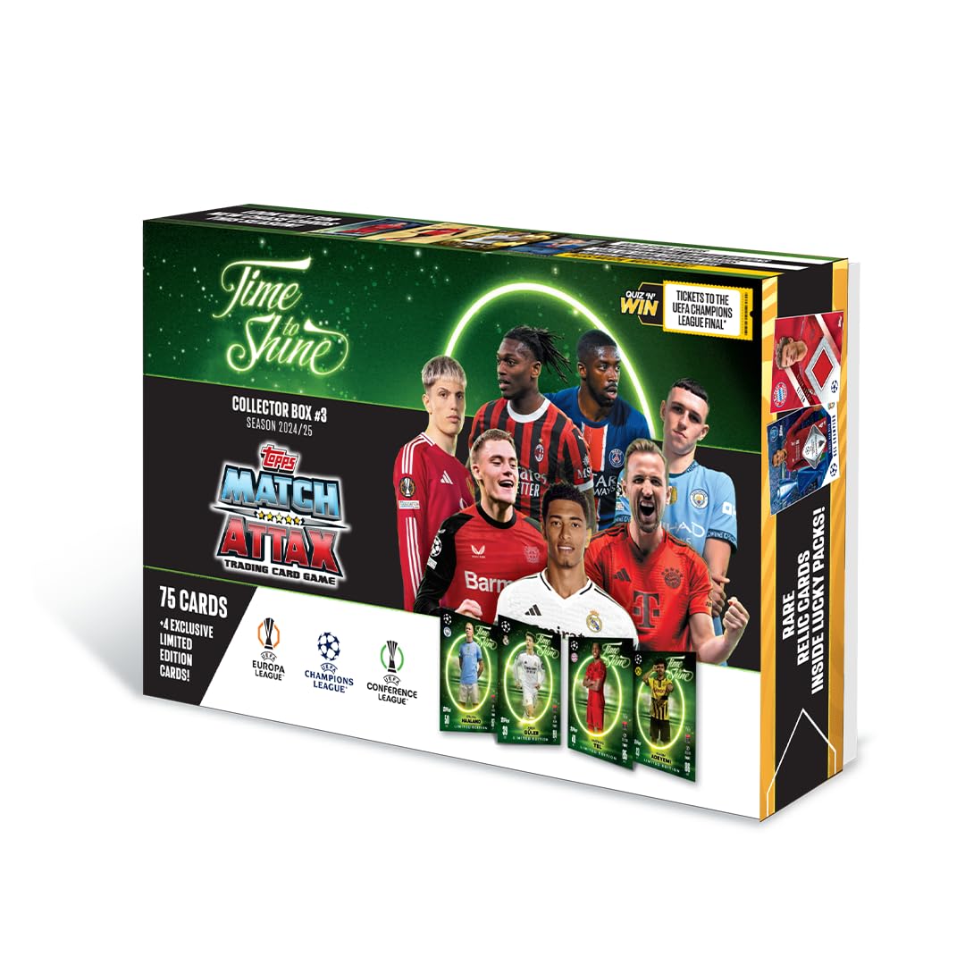 Topps UEFA Champions League Match Attax 24/25 Trading and Collectible Card Game (Time to Shine Collector Box - Volume 3)