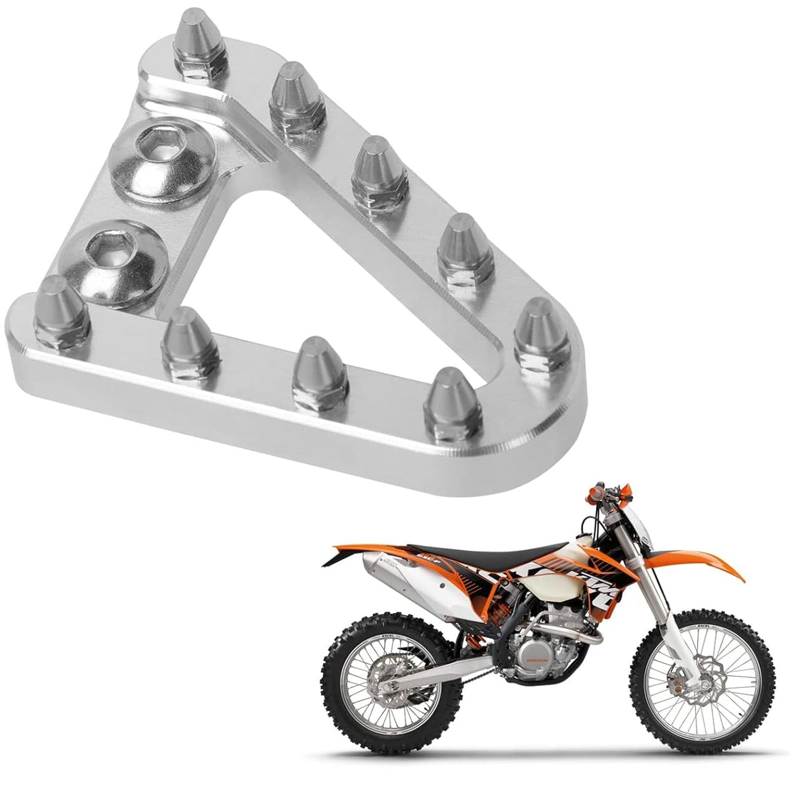 Pedale freno posteriore moto compatibile con 125-501 TC TX TX FC FE FX FS SX SXF EXC EXCF XC XCW XCF TPI 2016-2022, argento