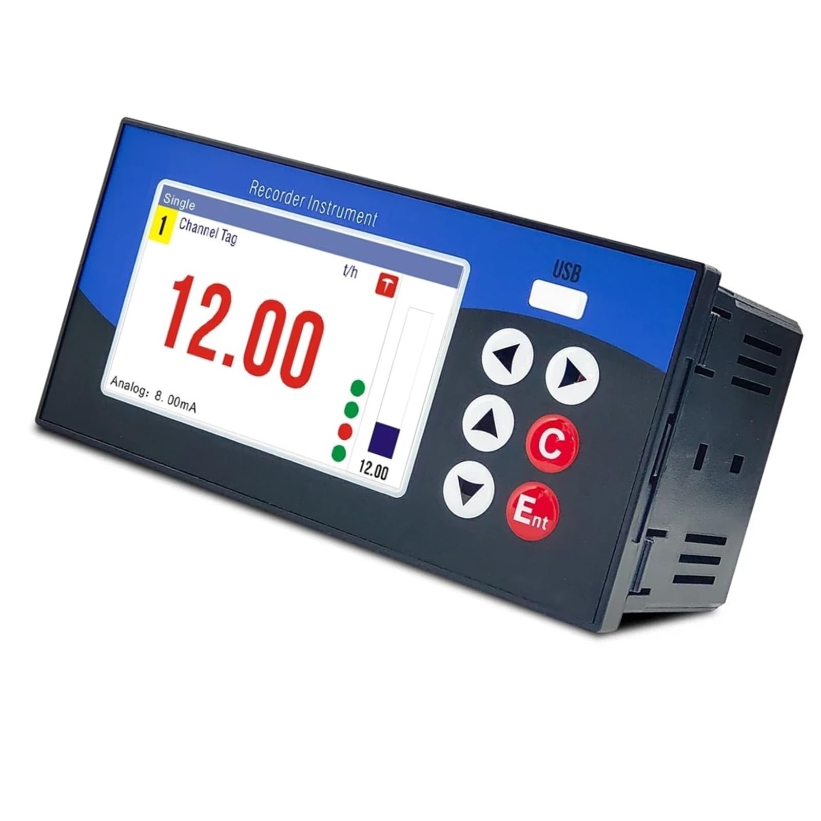 Datenlogger, Temperatur-, Durchfluss- und Druckdatenlogger, Spannungs- und Strom-LCD-Display, USB-Datenübertragung, analog(6 Channels)