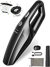 TEMOLA Aspirateur à Main Puissant, Aspirateur Voiture Puissant, Rechargeable avec Un Filtre à Tas, Mini Aspirateur à Vide à Main pour L'Intérieur du Bureau à Domicile Automobile