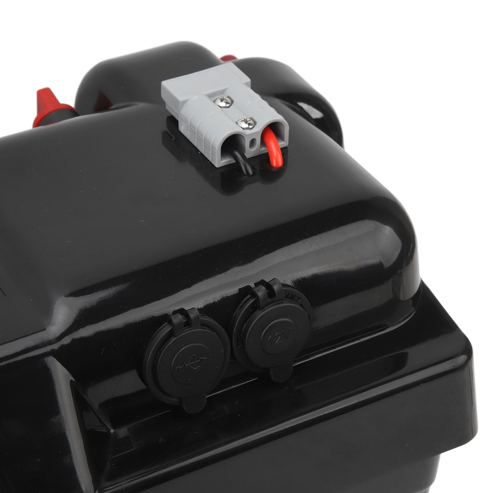 BRRNOO Pojemnik na Akumulatory Morskie z Gniazdem USB 12 V do Szybkiego Podłączenia i Wskaźnikiem Napięcia do Użytku w Pojazdach Kempingowych i SUV-ach