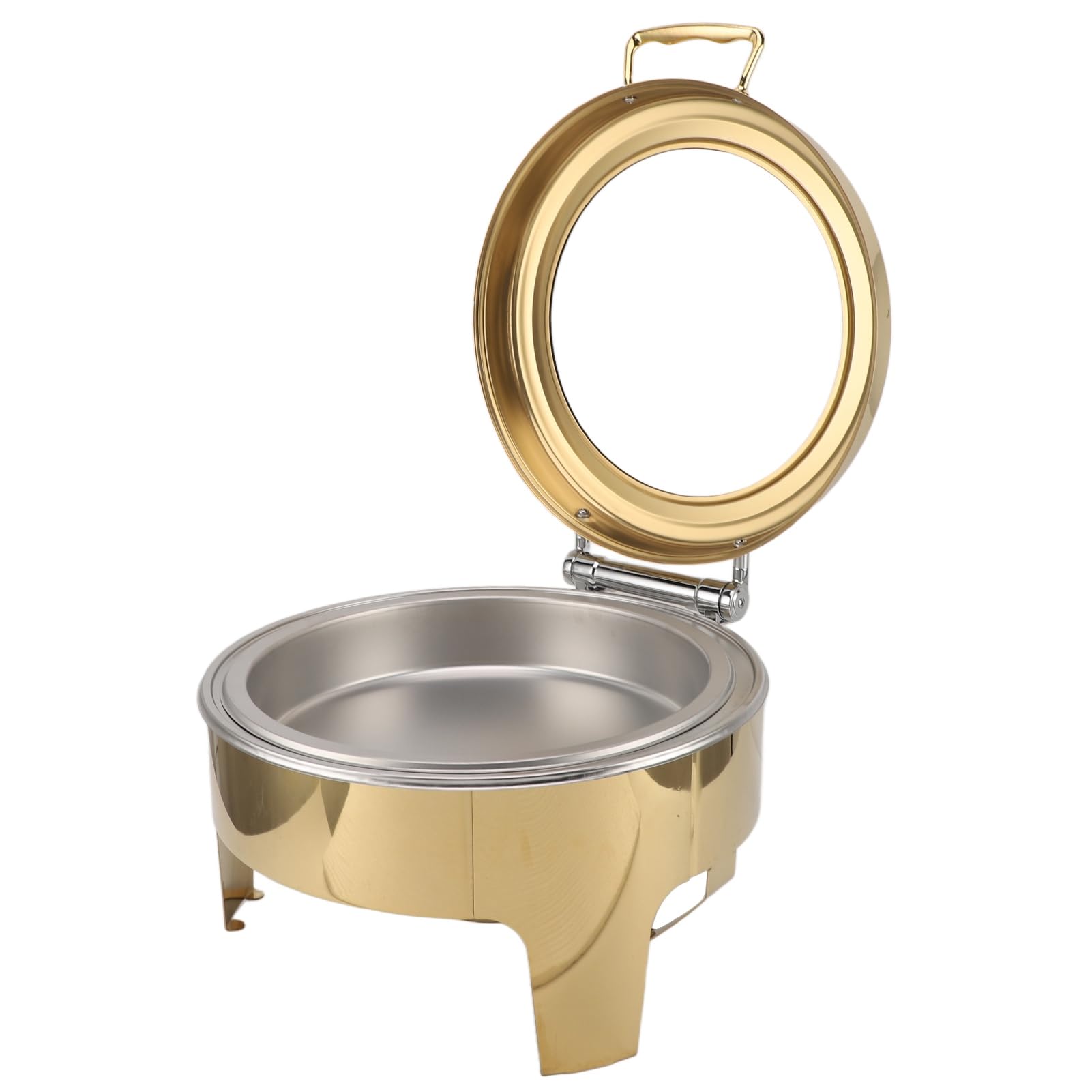 Sxhlseller Fuente Redonda para Buffet Dorada 6L Acero Inoxidable con Tapa