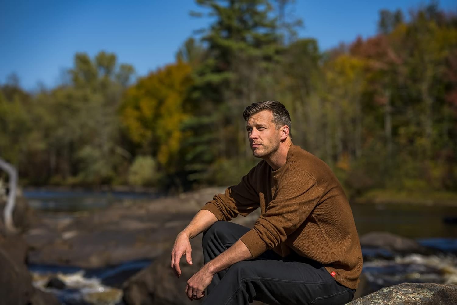 The American Outdoorsman Long-Sleeve Crew Neck Thermal Waffle Knit Shirt for Men - Image 2