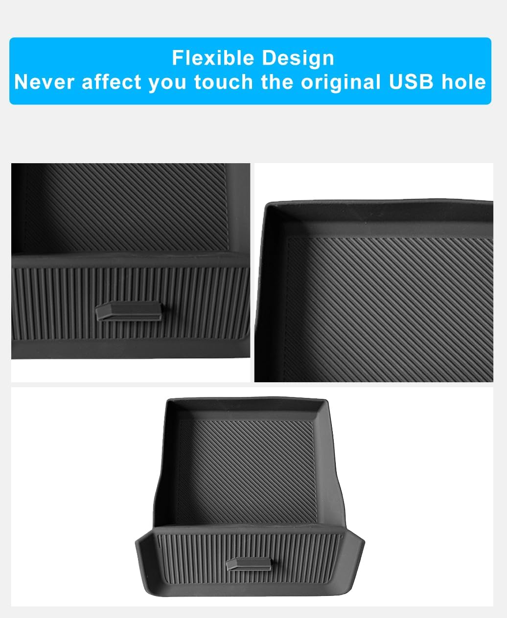 Center Console Tray for 2026 Toyota RAV4/RAV-4 Accessories Anti-Slip Mat Below Wireless Charging Spot Organizer Box 2026 RAV4 Prime Center Console Organizer image 4