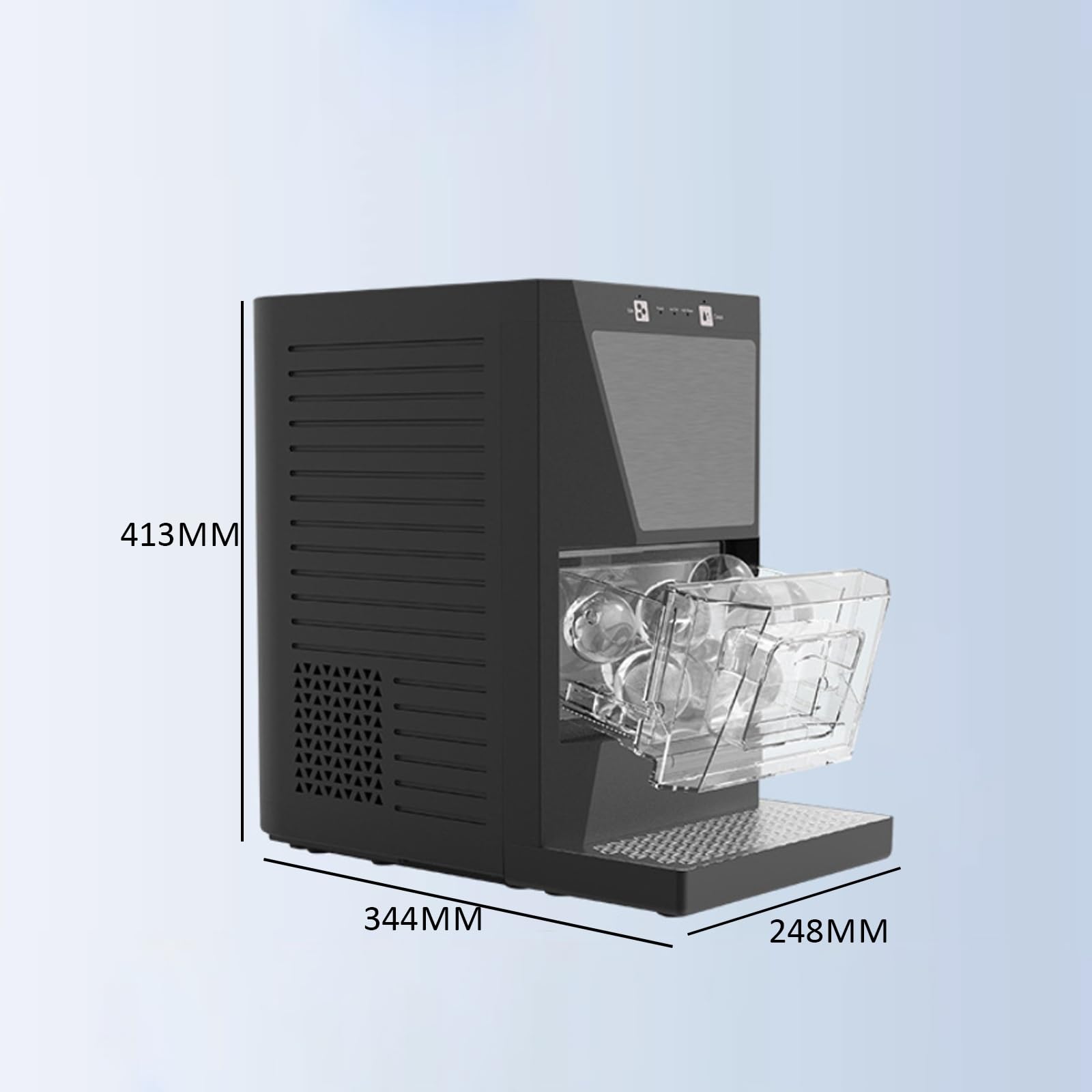 Macchina per il ghiaccio automatica, per sfere di ghiaccio trasparenti da 5 cm con finestra trasparente, serbatoio dell'acqua da 1,2 litri, autopulente, produce 42 sfere di ghiaccio al giorno per
