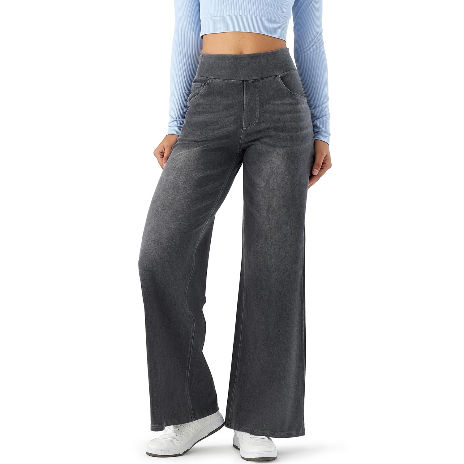 Women's High Rise Wide Leg Jeggings