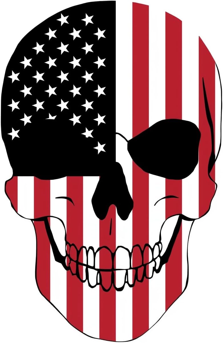 Skull-Skeleton Bone Decals&Gothic-Goth,Spooky, Witchy, Horror, Halloween Stickers for Adults&Vinyl Car Decals for Vehicles Bumper | 6 Inch Vinyl Black Sticker for Laptop,Window,Car,Truck (Skull 5) image 4