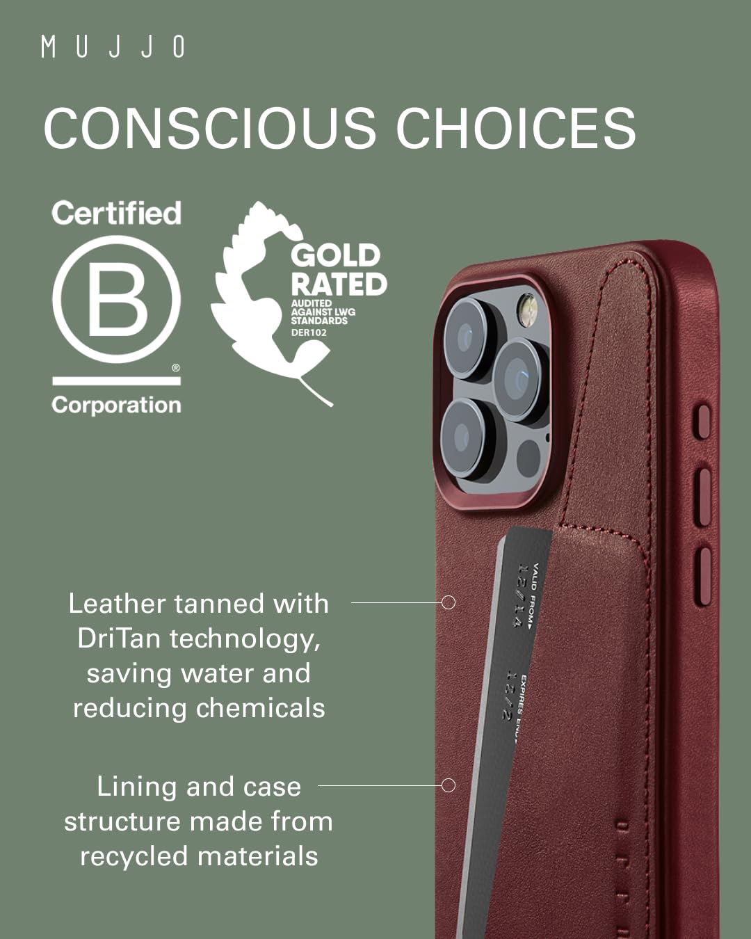 Amazon.com: Mujjo Leather Wallet Phone Case - Fits iPhone 15 Pro