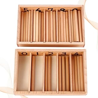 1setbox for Preschool Educational Counting Croquet Mallet Playings Montessori Toys Rods Calculation Random Intelligence Math Rod Case Wood Toy Wooden Storage Family Organizer