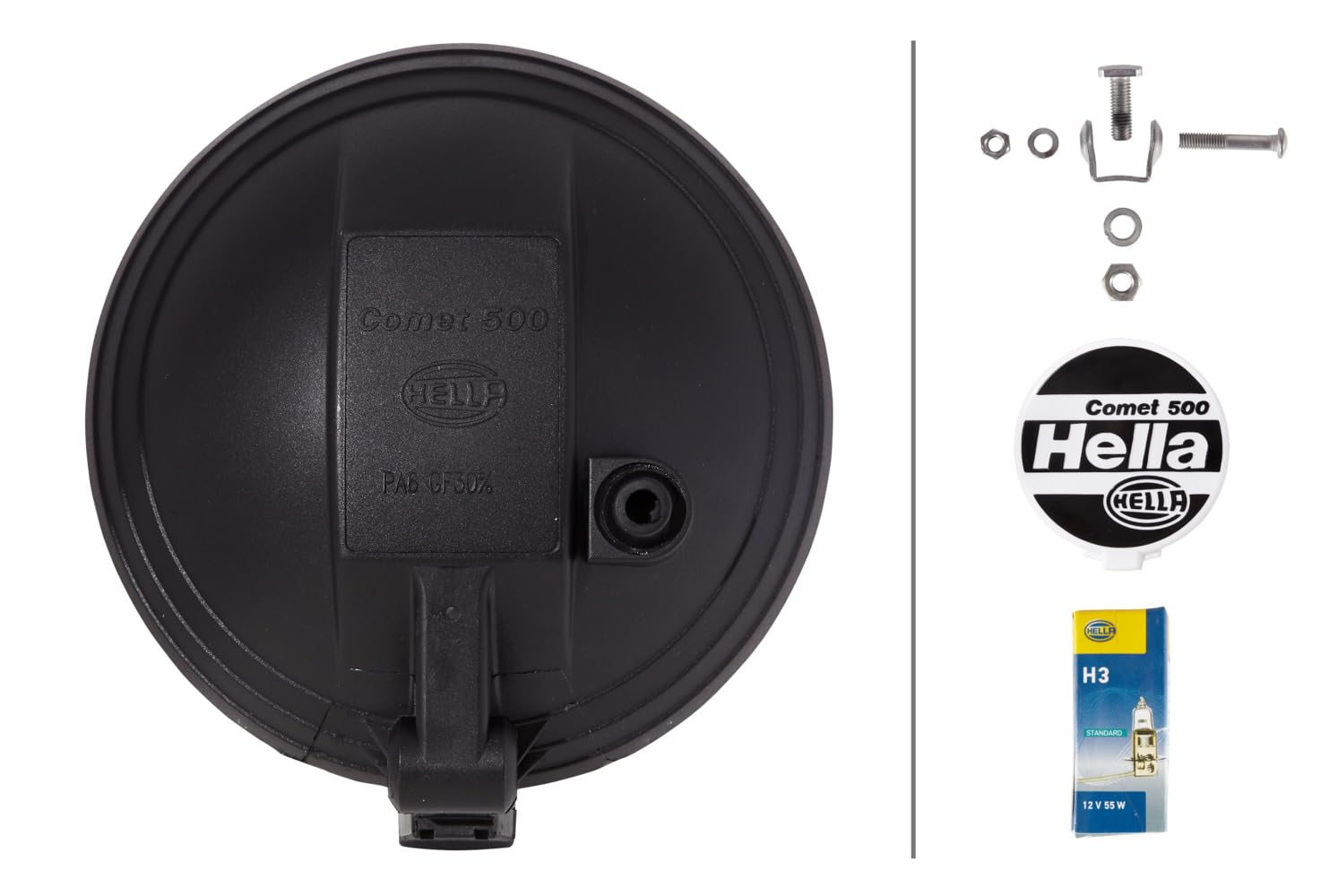 HELLA 1F4 005 750-101 Halogène-Projecteur Longue Portée - Comet 500 - 12V