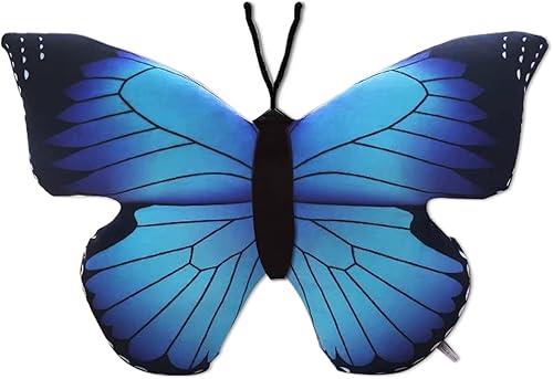 CHELEI2019 Almohada de mariposa de 15.7 pulgadas, diseño de mariposa azul, juguete de peluche, decoración de regalos para niños