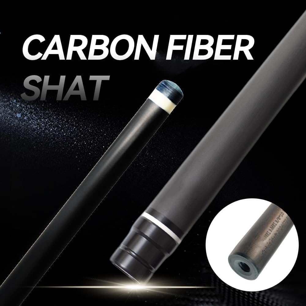 29 インチ ビリヤードキュー前肢 73.7cm カーボン単軸シャフト 低偏転 12.5mm/11.8mm/13mm 115g ステンレス製ジョイント 軽量 交換用 （ブラック）