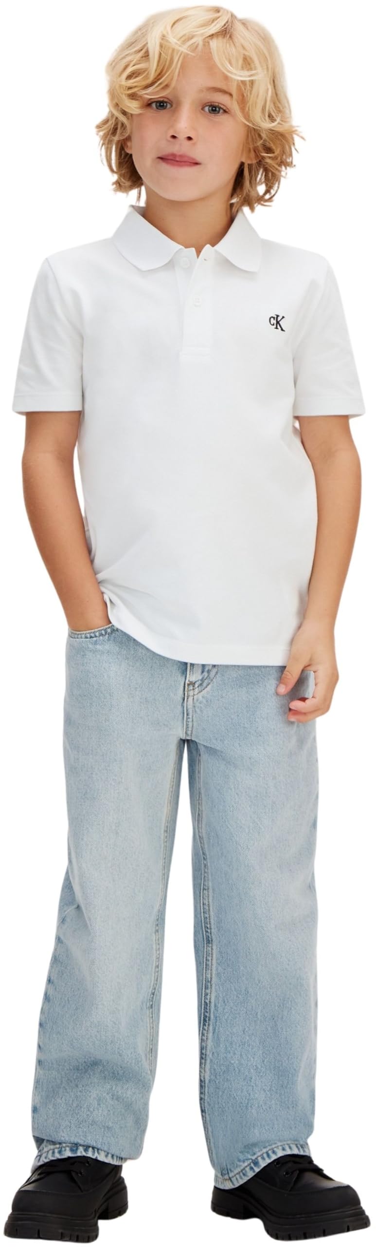 Calvin Klein Solid Polo Lvcksjb29b Polo S/S Bambini e Ragazzi