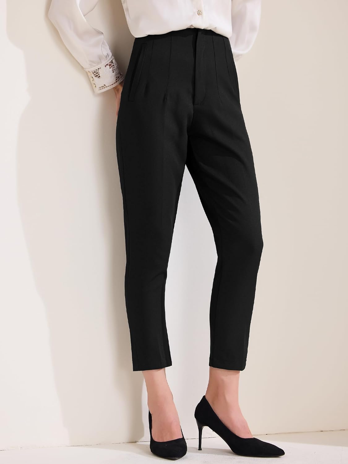 Allegra K Women's High Waisted Packets Business Work Office Casual Long Pants - Image 3