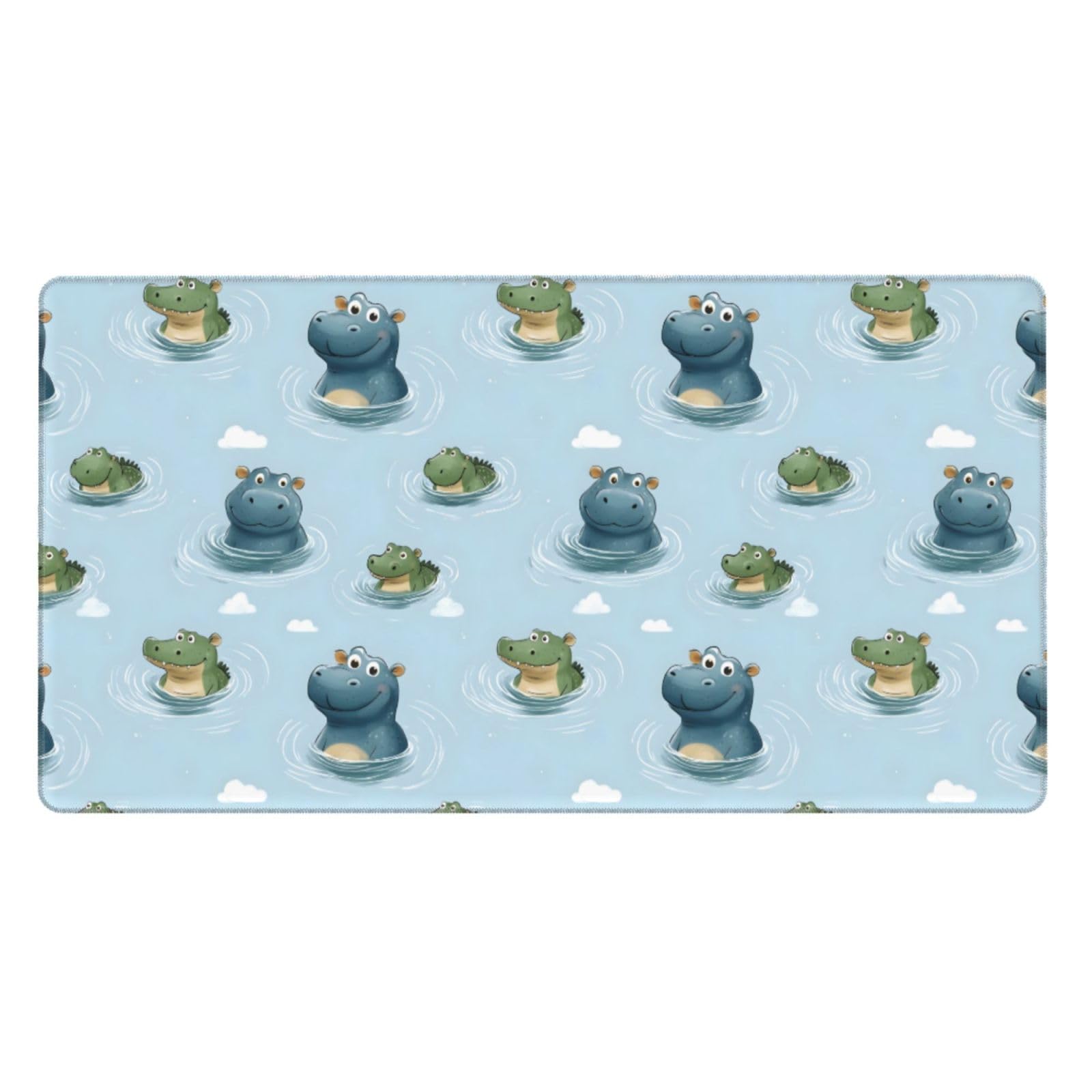 Grand tapis de souris de jeu imprimé hippopotame avec surface de précision - 8
