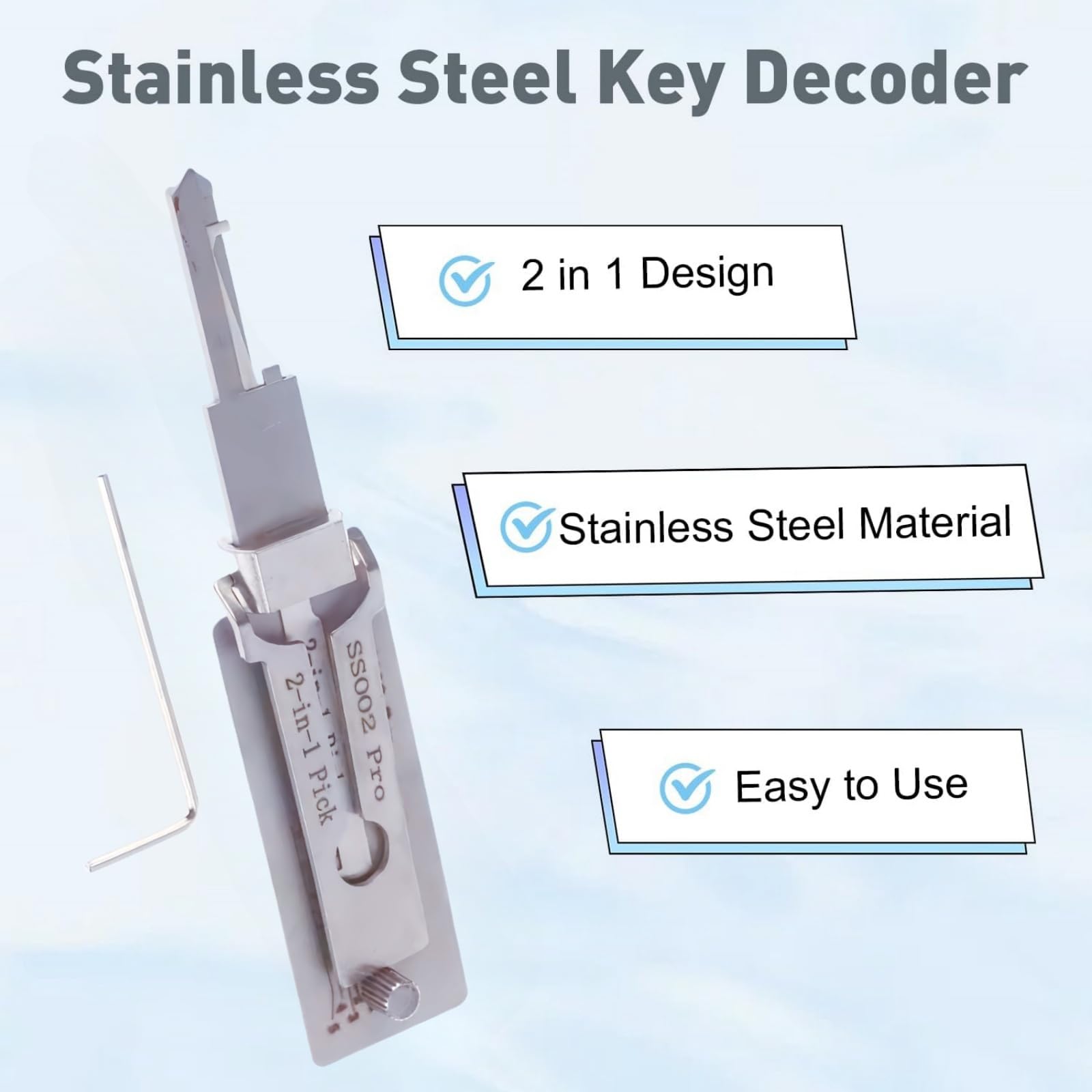 Master 2-in-1 Schloss-Decoder & Pick-Set – Professionelles Picking-Werkzeug-Set für Auto-Enthusiasten (SS002 Pro)