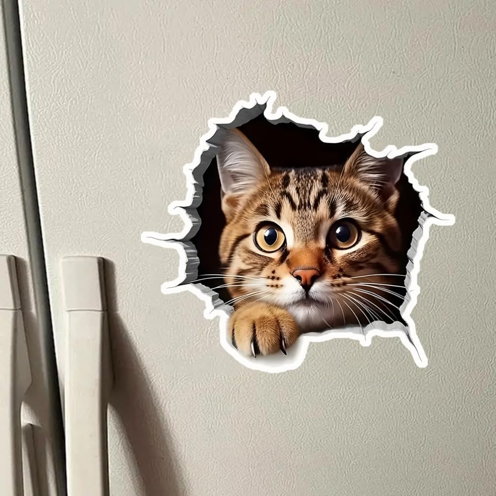 2pc Kitten Peeking Car Sticker 5.12''x4.53''- Scratch-Resistant PVC Material, Suitable for Vehicles, Laptop, Window, Wall, Fun Bumper and Body Decoration, Cat Accessories | CZ01 - Image 7