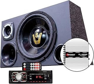 Caixa trio som completa radio bluetooth usb modulo taramps