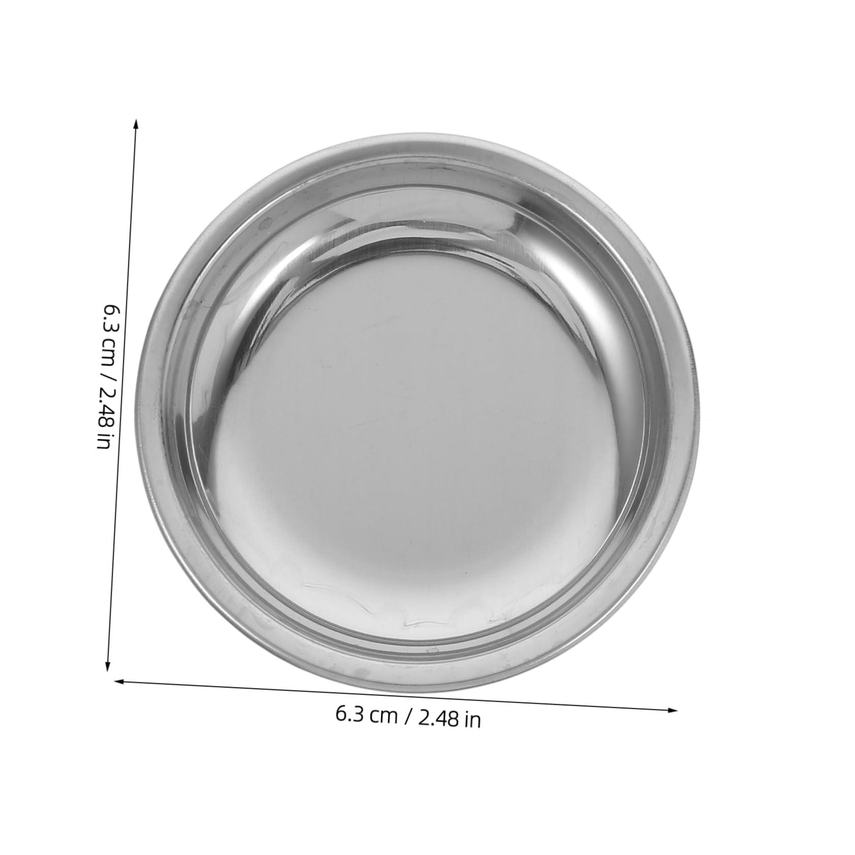 PRETYZOOM 6Pcs Stainless Steel Tea Bag Rest 2.48 Inch Dish Drip Tray Coasters Accessories Holder for Used Tea Bags and Loose Filters, Round Plate