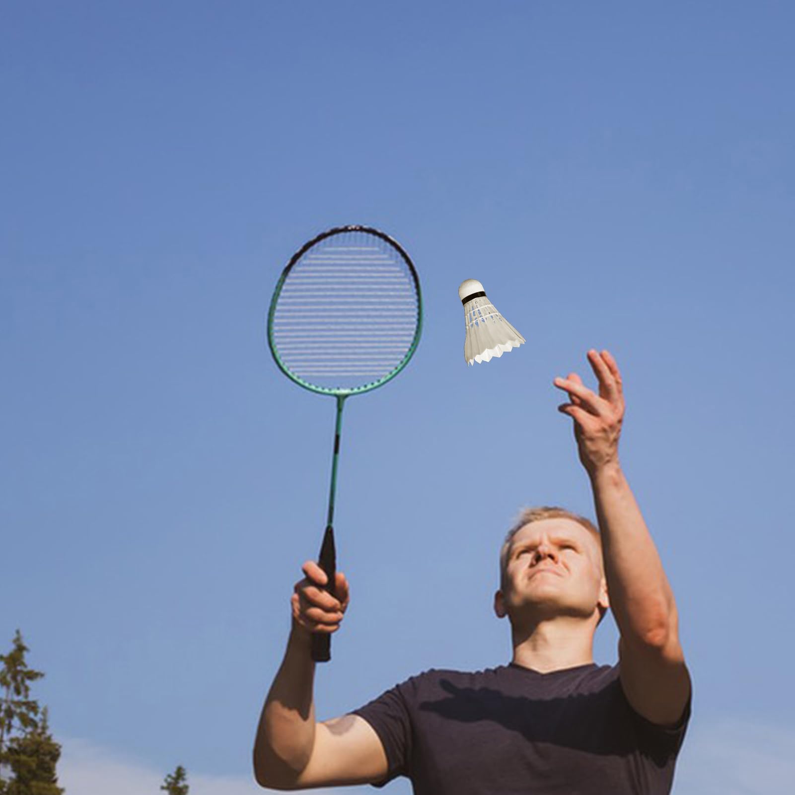 Genérico Volants de badminton, 12 unités plumes pratiques - Équipement de sport portable pour entraînement de haute vitesse au parc, jardin, maison, école, adultes