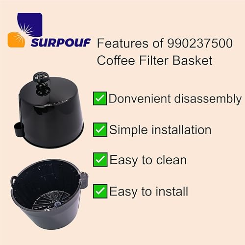 Miniatura 5 de SURPOUF 990237500 Cesta de filtro de café para Hamilton Beach FLEXBREW 49950 49954 49947 49966 49976