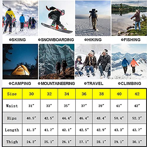 Jessie Kidden Waterproof Hiking Trousers Mens, Outdoor Snow Ski Fishing Walking Fleece Lined Insulated Soft Shell Winter Pants #MH4409-Black-36 - Image 6