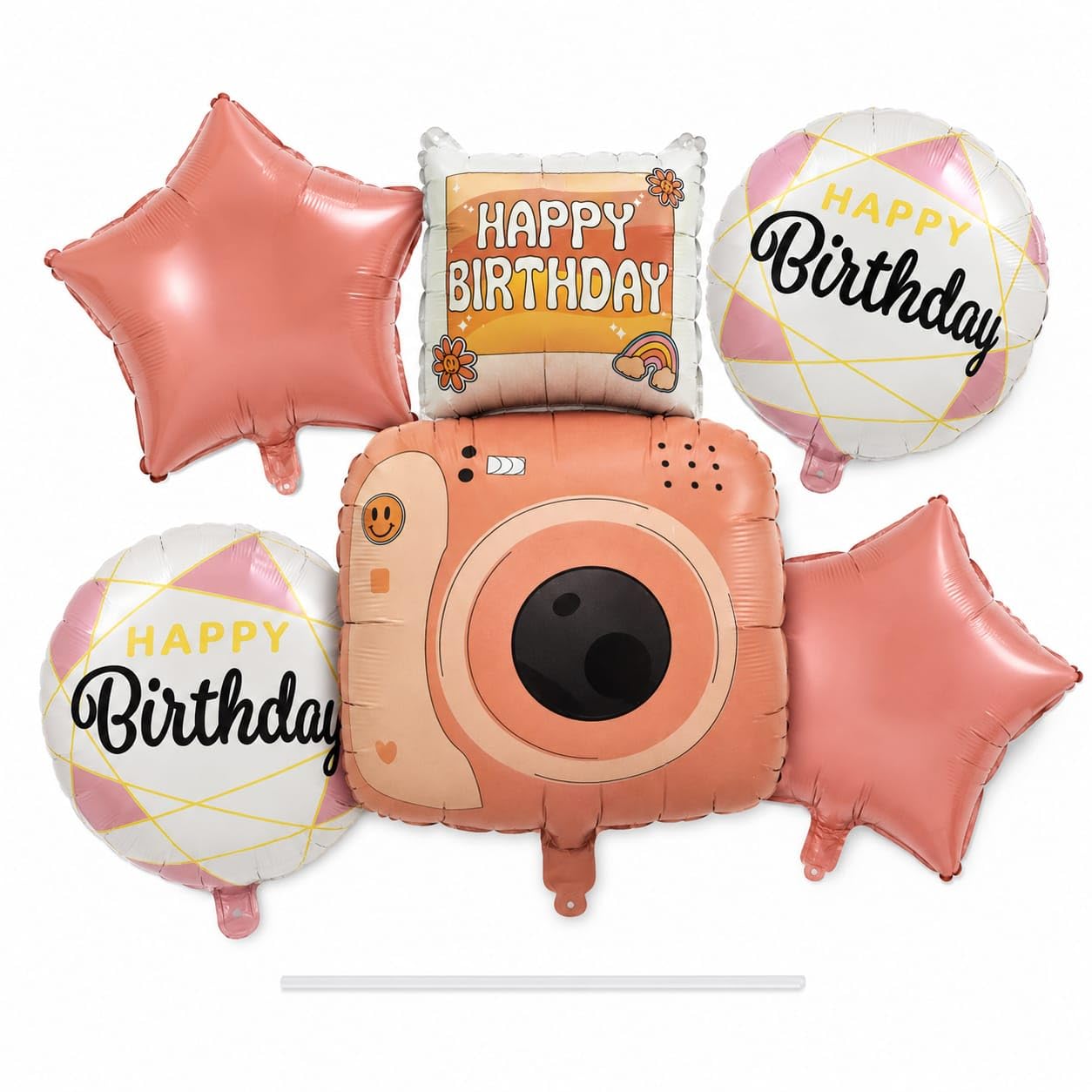 Foil Balloon Set for Party Decoration | Multicolor Aluminum Foil Balloons | Air & Helium Fill | Reusable Balloon Decoration (Camera Set-Ballon)-image-5