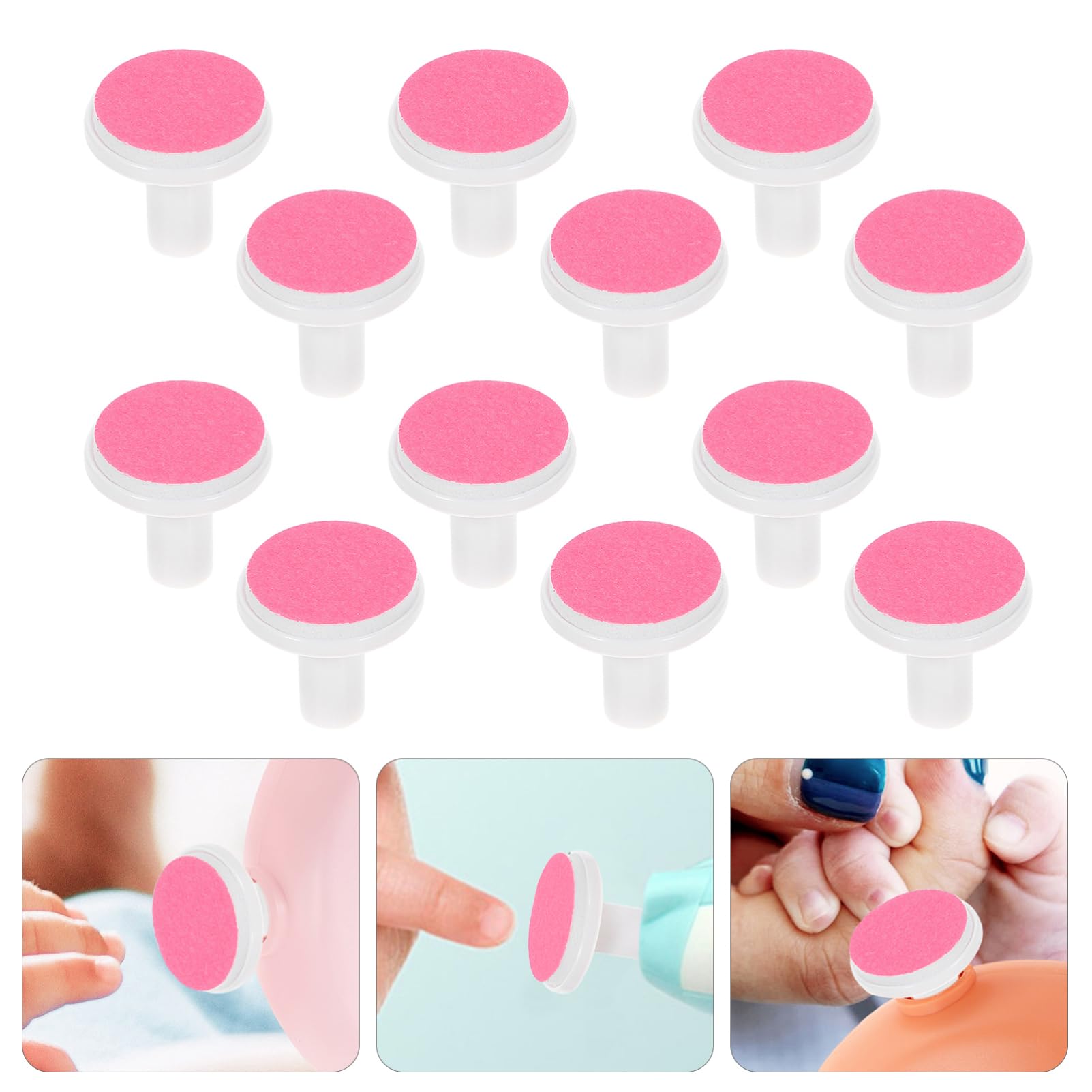 Veemoon 12 Piezas De Almohadillas Para Lima De Uñas Para Bebés Almohadillas De Repuesto Para Cortaúñas De Bebés Cabezales De Lima Adecuados Para El Kit De Cuidado Personal Juego De