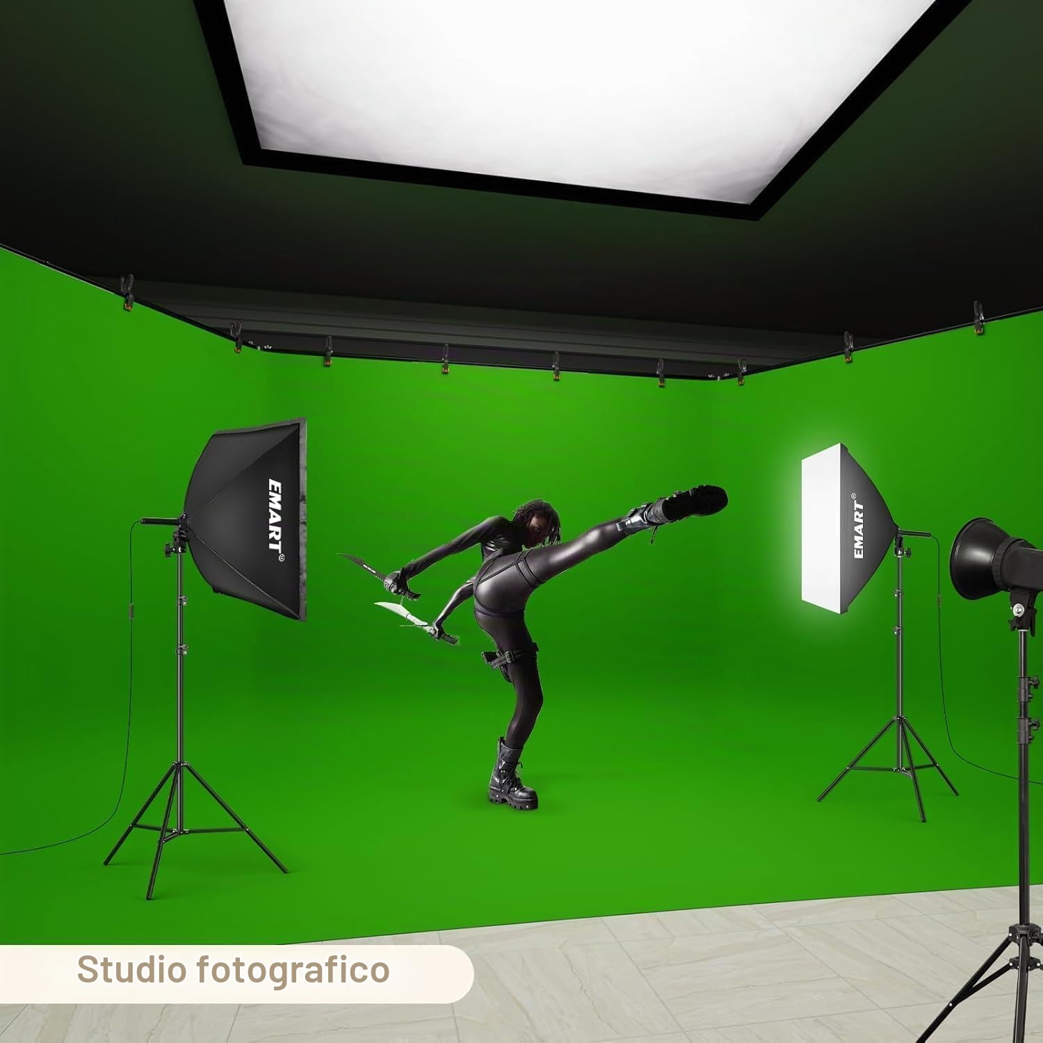 EMART Supporto per Sfondo, 9x2,1m Supporto Fondale Fotografico Regolabile | Connessione Girevole a 308°, Fotografico, Fotografici, Matrimoni, Decorazioni