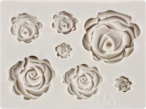 Miniatura 3 de Moldes de silicona para pastel de fondant, moldes de silicona de flores de rosa, moldes de caramelo para decoración de pasteles de azúcar