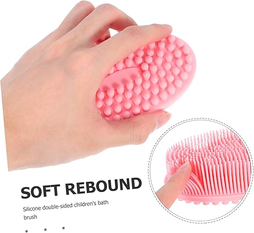 Miniatura 9 de 2pcs Dual Sided Silicone Bath Brush for Boy Girl Soft Exfoliating Body Scrubber for Gentle Cleansing Sensory Development for Parent Interaction