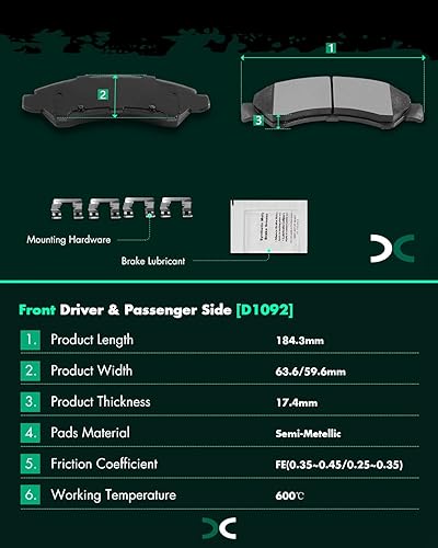 Miniatura 3 de SCITOO - Juego de pastillas de freno de cerámica, 8 pastillas de freno para 07 para Cadillac Escalade,07 para Chevy