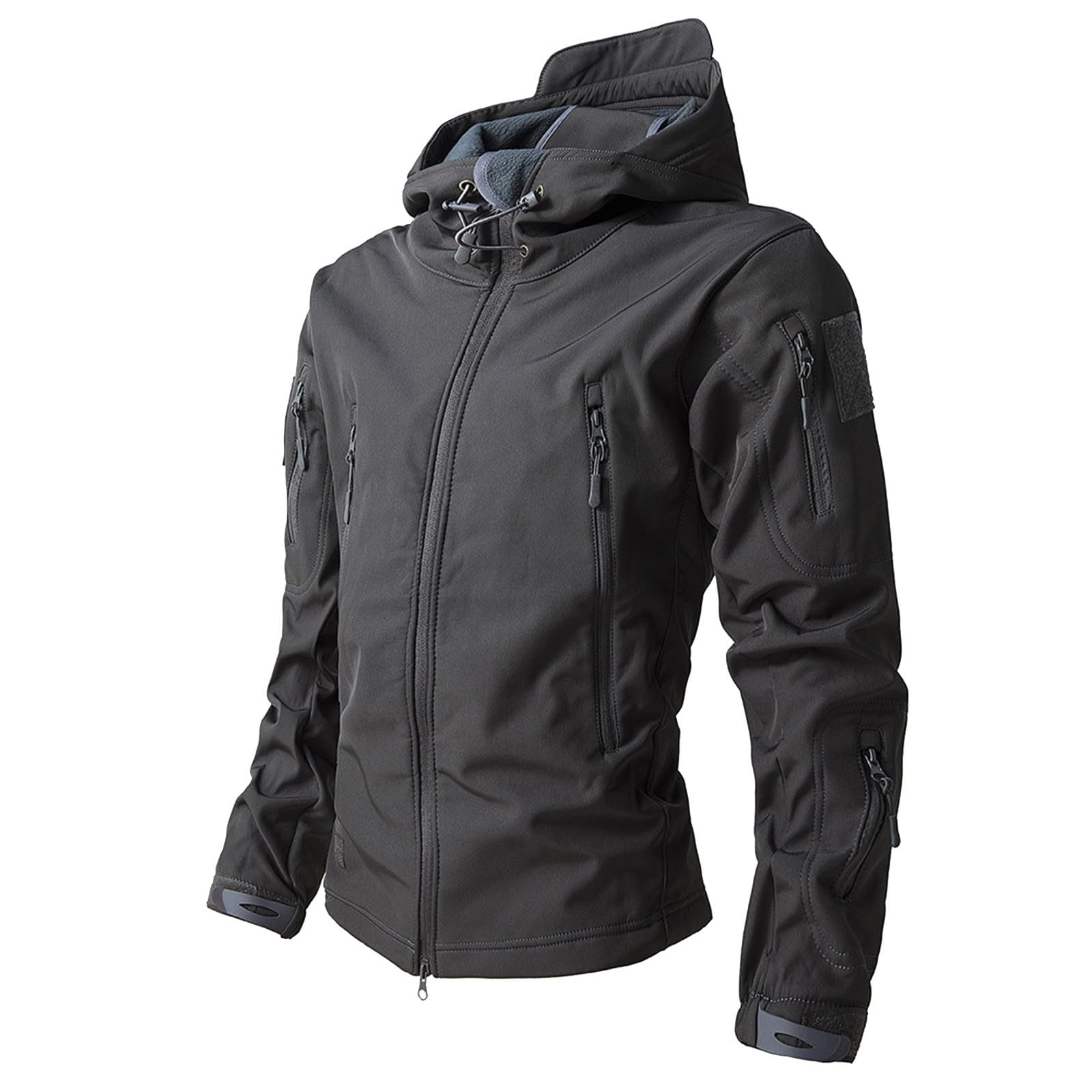 Generisch Giacca impermeabile mimetica da uomo, impermeabile, con cappuccio, antivento, giacca a vento mimetica, giacca tattica softshell con cappuccio, giacca da lavoro, giacca da corsa